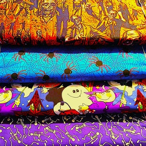 HALLOWEEN FABRICS #1 Sold INDIVIDUALLY not as a group, by the Half Yard
