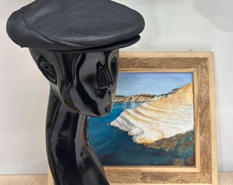 Handmade Italian Vintage Cap - Sicilian Coppola Hat in Sheepskin - Flat Cap Made in Italy in original sheepskin