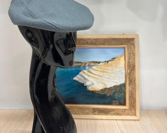Handmade Italian Vintage Cap - Sicilian Coppola Hat in Wool and Cashmere - Flat Cap Made in Italy in Wool
