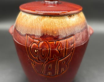 Vintage McCoy Brown Drip Glaze Pottery Cookie Jar #7024
