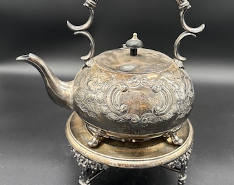 Antique Burkingshire Silverplate Embossed Tea Pot made in Sheffield, England