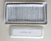Medium Herringbone Nesting Tray in Black and White - Made to Order