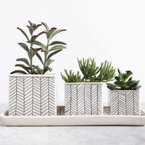 Herringbone Nesting Tray White - Etsy