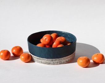 Pinched Serving Bowl - Deep Ocean