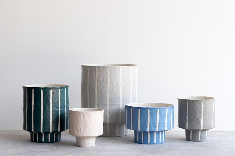Rust Pinstripe Planter