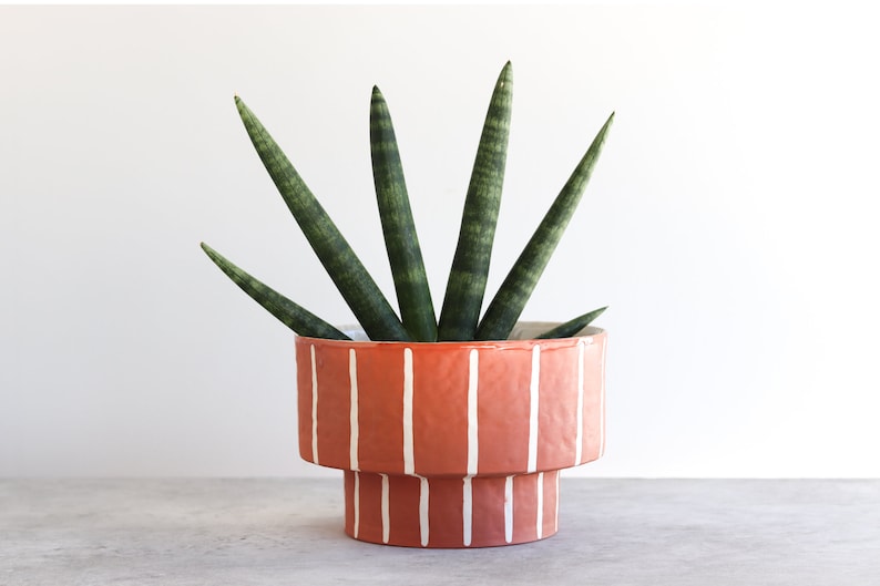 Rust Pinstripe Planter