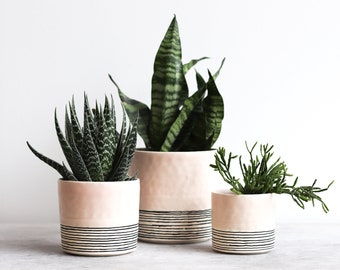 Pinched Planter with Stripes - Summer Sweet - Ready to Ship