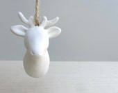 Porcelain Woodland Deer Head Ornament