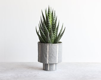 Pinstripe Planter - Storm - Ready to Ship