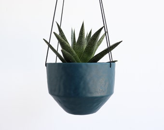 Pinched Hanging Planter - Deep Ocean - Ready to Ship