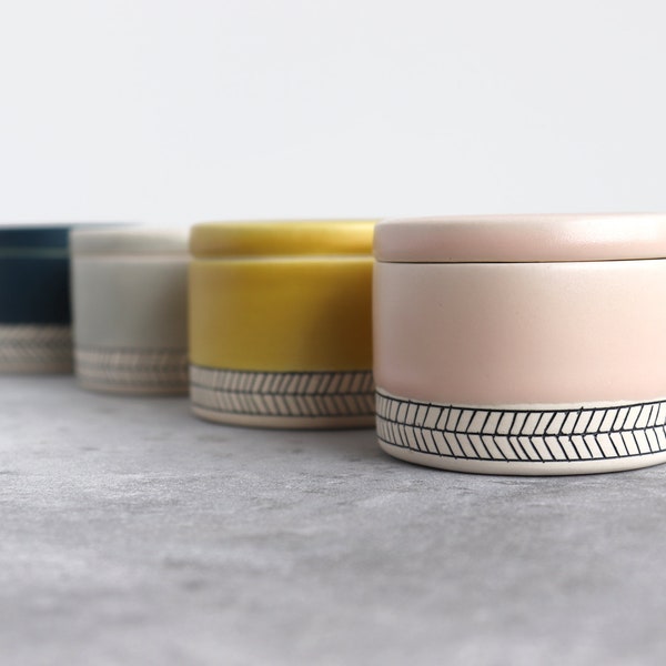 Herringbone Salt Cellar