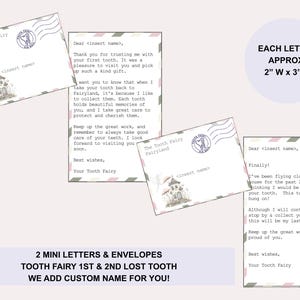 Téléchargement numérique : Mini enveloppe personnalisée de lettre de fée des dents pour la première et la deuxième dent. Nous mettons à jour le nom pour vous !