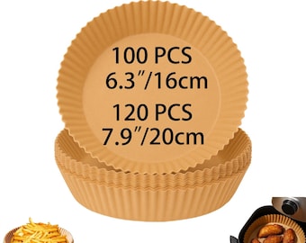 Air Fryer Liners for Ninja Air Fryer, Cosori etc. Oven Liner Baking Paper Greaseproof Parchment Paper by Magla. 100/120PCS Round, 2 Sizes