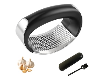 Magla Garlic Crusher Press Set: Includes Peeler & Brush