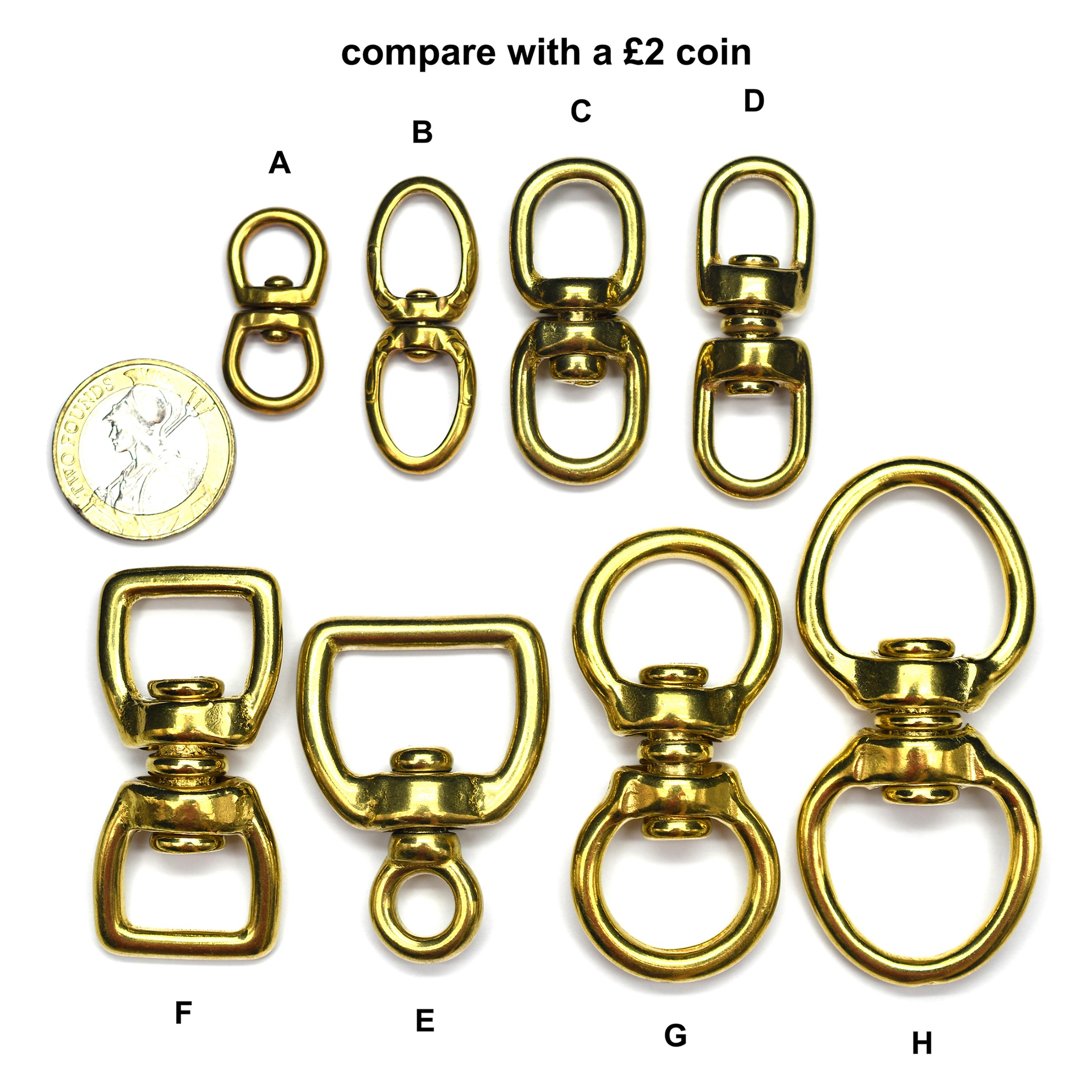 SILMEN Quality Solid Brass Swivels for Pets, Falconry, DIY, Decoration, Handcraft, Leather projects, etc