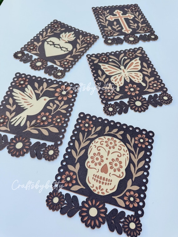 Papel Picado SVG Bundle, Day of the Dead Crafts (Digital Files)