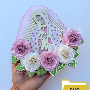 Virgen de Guadalupe en capas SVG, SVG católico, archivo de corte Virgen María, Cricut SVG, archivo digital de Nuestra Señora de Guadalupe, La Virgen de Guadalupe