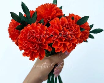 Modèle de fleur en papier souci : Cempasuchil SVG, STUDIO (téléchargement numérique)