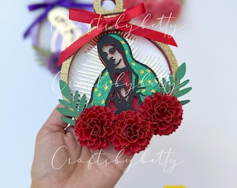 Virgen de Guadalupe Ornament,Christmas Ornament SVG,Instant Download,Christmas Ornament,Navidad,Silhouette,Cathloic,Virgen de Guadalupe,SVG