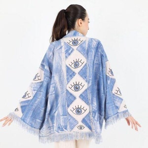 Kimono Jacket, Boho Kimono, Bridesmaid Robe, Dressing Gown, Kimono for Women, Beach Kimono, Vintage Kimono, Handpainted Kimono, Gift for her