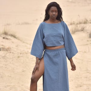Schlitz Rock Set, Maxi Rock, Boho Badeanzug Abdeckung, Baumwoll Top Set, Hippie, zweiteiliges Set, Rave, Strand Boho, Goddess Kleid, İbiza Kleid