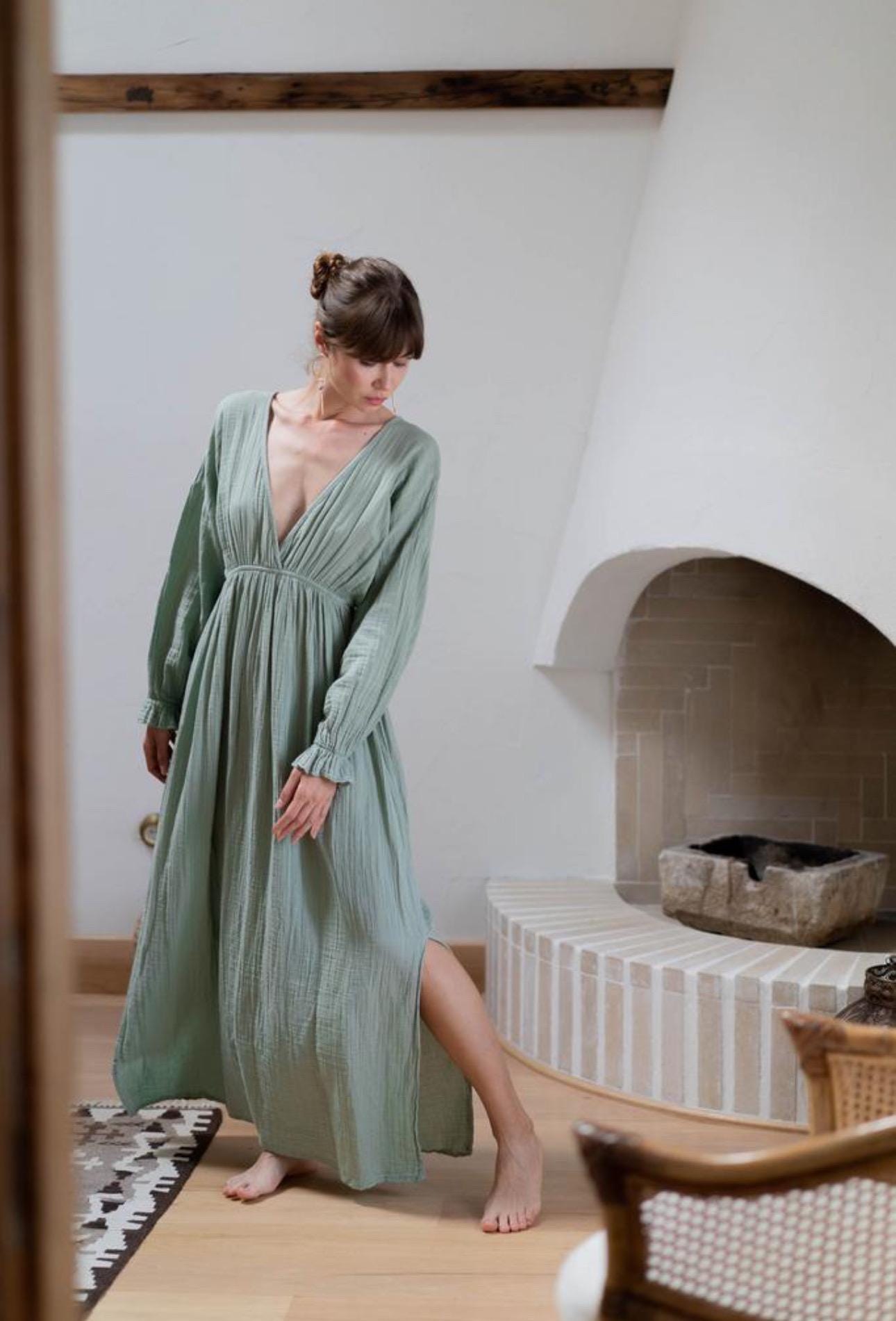 overfold off shoulder mesh long sleeve long dress Rouched Off The Shoulder Dress Maxi
