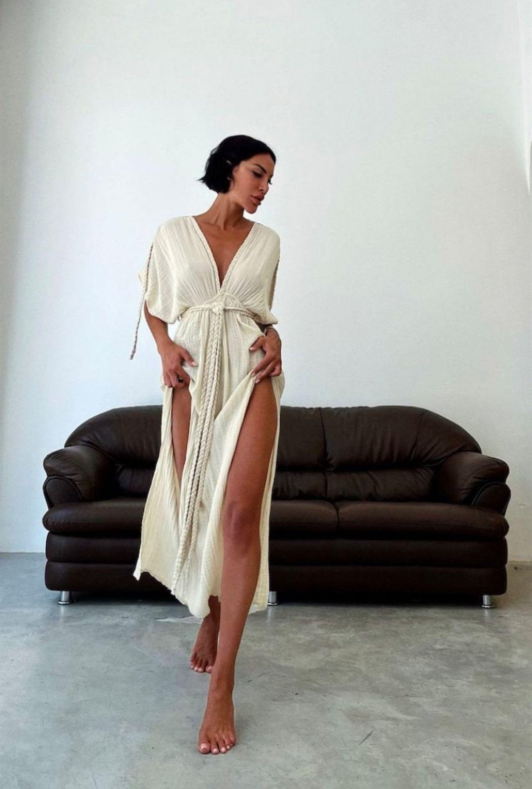 Boho Slit Summer Dress: Goddess Wedding Bridesmaid Dress - Etsy