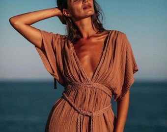 Boho Slit Maxi Dress: Elegant Wedding Bridesmaid Gown