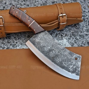Custom Made Chef Cleaver Hand Forged Curve Cleaver Handmade Knives 1095 High Carbon Steel Gift for Hubby Thanksgiving Gifts
