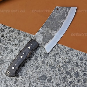 CHEF CLEAVER Chopper Kitchen Knife Butcher Cleaver Full Tang Handmade High Carbon Steel Blade   Thanksgiving Gifts
