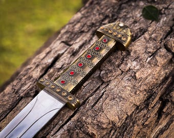 Handmade Damascus Steel Ragnar Lothbrok Viking Sword with Scabbard