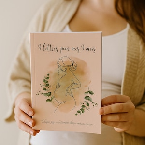Cuaderno de recuerdos del embarazo para rellenar en FORMATO DIGITAL – 9 cartas de una madre a su bebé, Diario de maternidad para imprimir o encuadernar A5