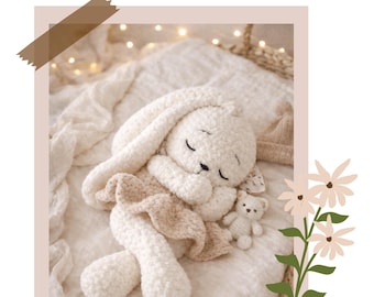 Amigurumi bunny crochet pattern PDF – Handmade baby toy – Soft bunny crochet tutorial – French digital pattern