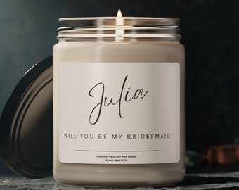 Personalized Will You Be My Bridesmaid Gift Candle,Custom Wedding Gift,Wedding Favors,Bridal Party Gift,Bridesmaid Gift,Bridesmaid Proposal
