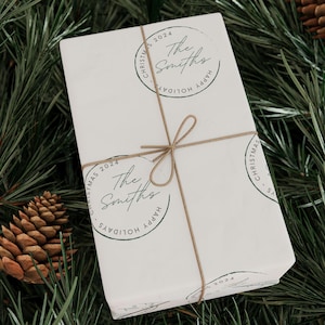 Christmas Wrapping Paper, Personalized Gift Wrap, Holiday Gift Wrapping, Custom Family Name Gift Wrap, Festive Gift Packaging