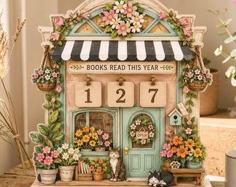 Gepersonaliseerde houten boeken leestracker, gezellig decor bibliotheekhoekje, leesuitdaging display