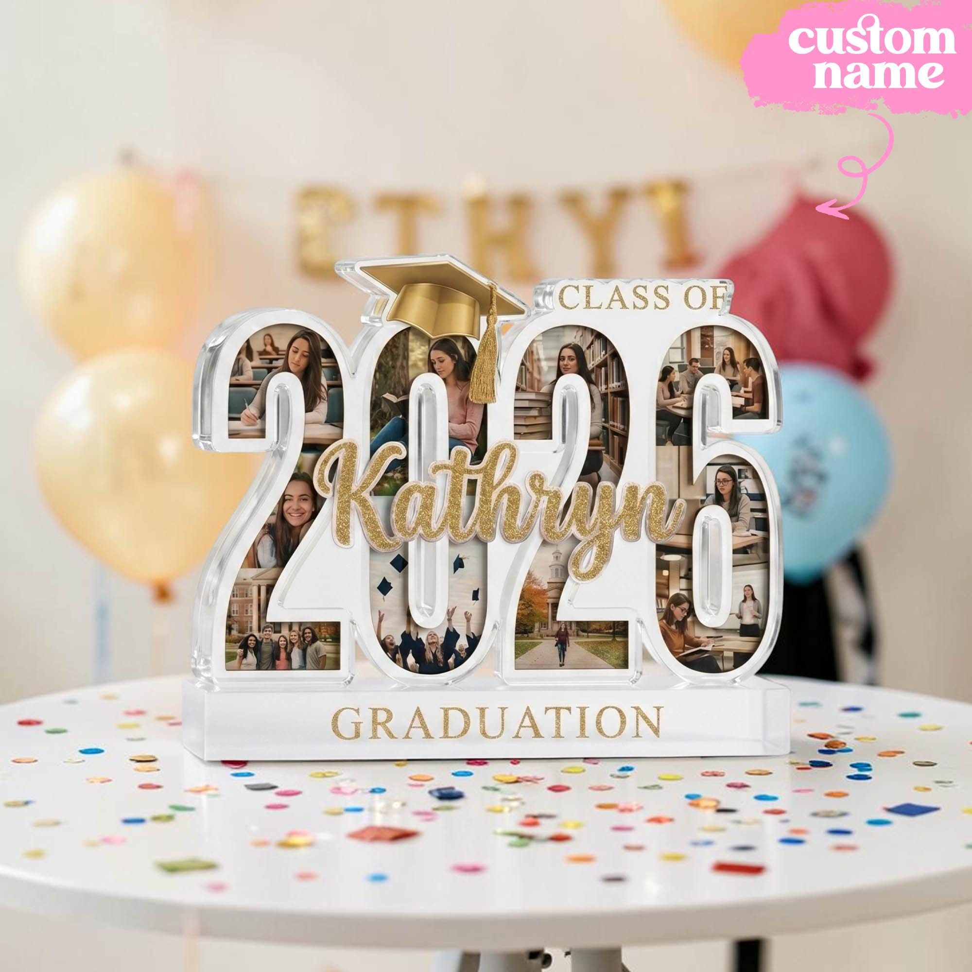 Custom Photo Acrylic Block, Class of 2026 Graduation Keepsake ...