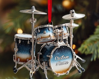Adorno navideño personalizado para baterista, regalo personalizado de batería para músicos o amantes de las bandas.
