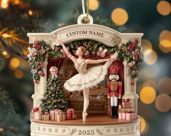 Custom Ballerina Christmas Ornament 2026, Personalized Nutcracker Ballet Keepsake Gift for Dancer or Ballet Lover