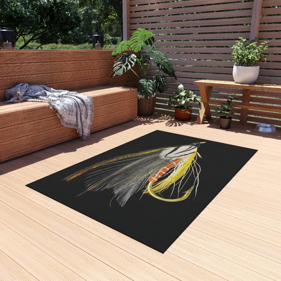 Fly Fishing Lure Outdoor Rug - Etsy