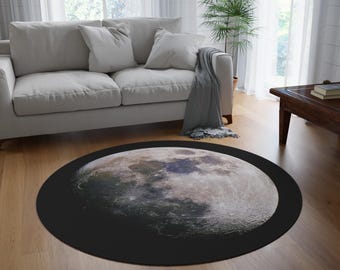 Celestial Moon Round Rug