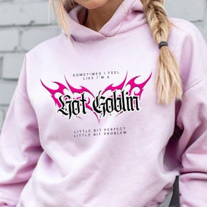 Hot Goblin Crop Hoodie Em Beihold fanmerch TikTok, Crop Sweatshirt, Short Hooded Sweater, Gift, TikTok Fashion, Trendy, Tumblr, Influencer