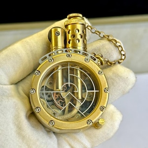 Trench Transparent Kerosene Lighter | Gold Oil Tank Lighter | Retro Brass Lighters | Collectible Lighter | Unique Lighter | Gift for Men