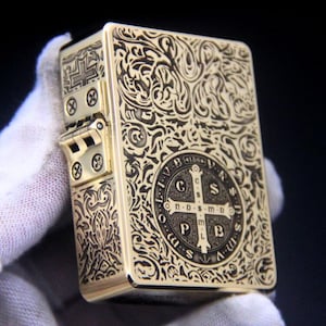 Cross Lighter | Large Heavy Duty Constantine's Legacy Lighter | Retro Brass Lighters | Kerosene Lighter | Unique Lighter | Gift for Men