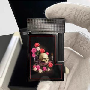 Skull Gas Lighter | Gold Brass Lighter |  Flame Lighter | Silver Brass Lighters | Retro Lighter | Gift for Men.