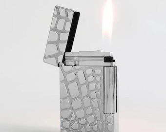 Encendedor de latón de lujo / Encendedor de latón dorado / Encendedor de llama / Encendedor de latón plateado / Encendedor clásico / Regalo para hombres.