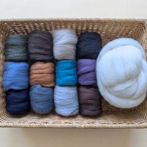 Merino Wool Roving Set with Tools – Needle Felting Starter Kit for Beginners, Ukrainian Wool 12 Colors, DIY Craft Kit for Adults