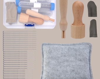 Felting Needles - 36 gauge, 38, 40, 42 gauge. Beginner wool felting kits. Wool felting tool set. Handles for felt needle. Felting woven pad.