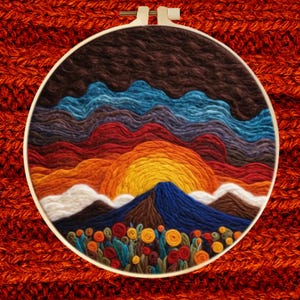 DIY Needle Felting Kit Beginner Craft Kits for Adults. Crafting Boho Set Mountains View. DIY Starter Kit - Gift for Crafters. Wool felting.