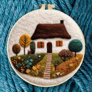 DIY Needle Felting Kit Beginner Craft Kits for Adults. Easter Set Village. DIY Starter Kit - Gift for Crafters Wool felting flowers set Mom